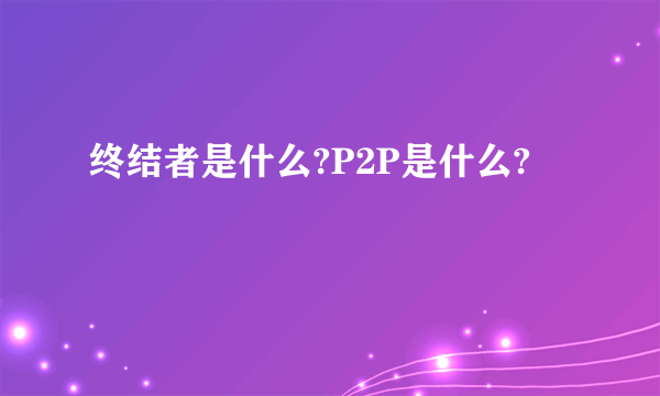 终结者是什么?P2P是什么?