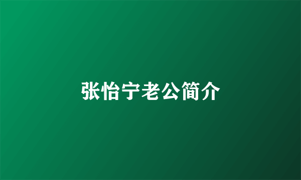 张怡宁老公简介