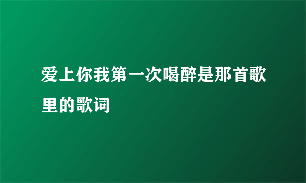 爱上你我第一次喝醉是那首歌里的歌词