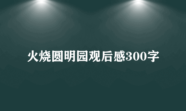 火烧圆明园观后感300字