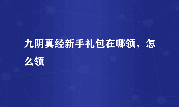 九阴真经新手礼包在哪领，怎么领