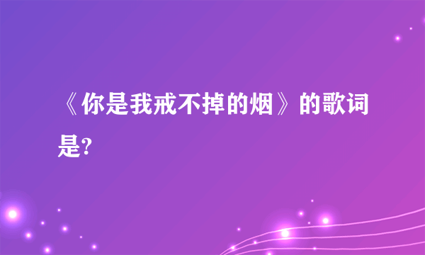 《你是我戒不掉的烟》的歌词是?