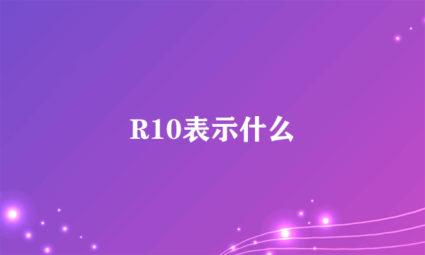 R10表示什么