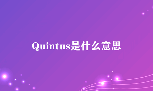 Quintus是什么意思