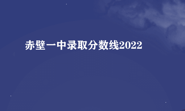 赤壁一中录取分数线2022