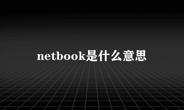 netbook是什么意思