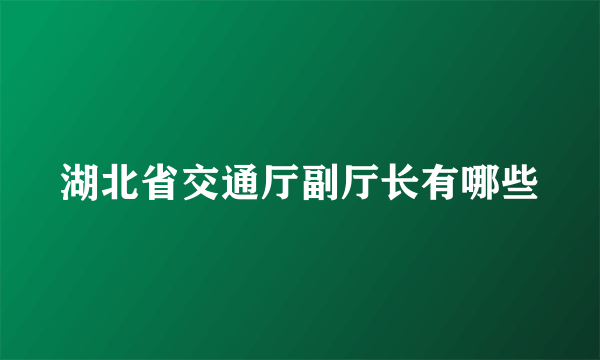 湖北省交通厅副厅长有哪些