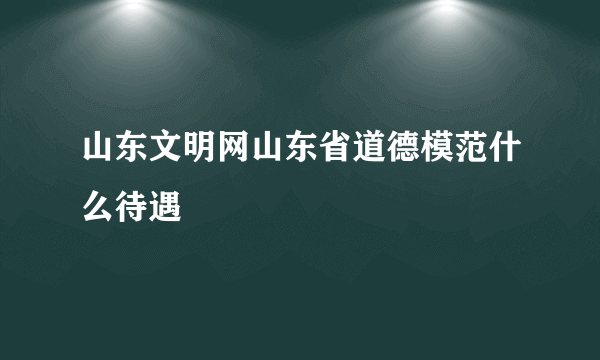 山东文明网山东省道德模范什么待遇