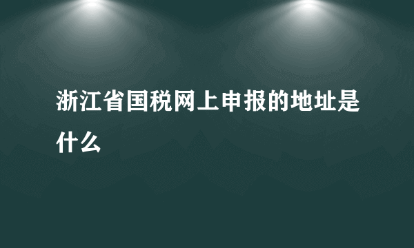 浙江省国税网上申报的地址是什么