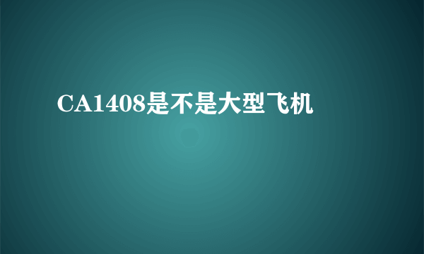 CA1408是不是大型飞机