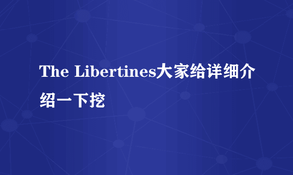 The Libertines大家给详细介绍一下挖