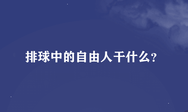 排球中的自由人干什么？