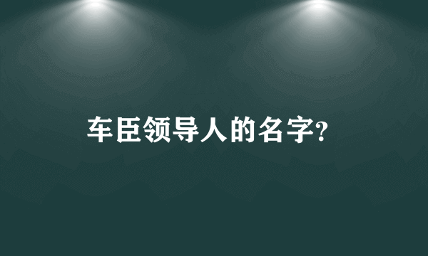 车臣领导人的名字？