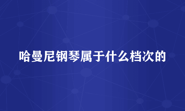 哈曼尼钢琴属于什么档次的