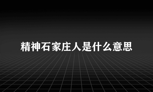 精神石家庄人是什么意思