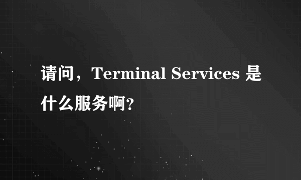 请问，Terminal Services 是什么服务啊？