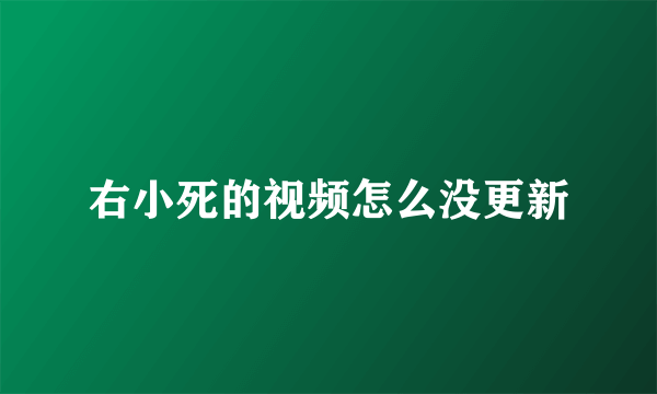 右小死的视频怎么没更新