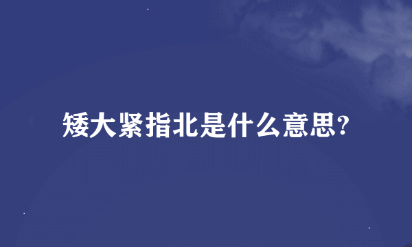 矮大紧指北是什么意思?