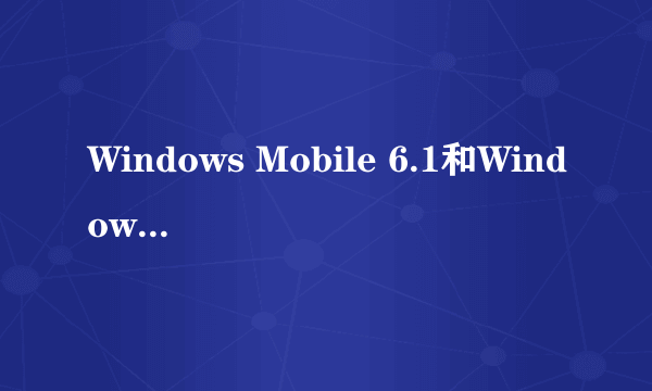 Windows Mobile 6.1和Windows Mobile 6.5有什么大的区别?