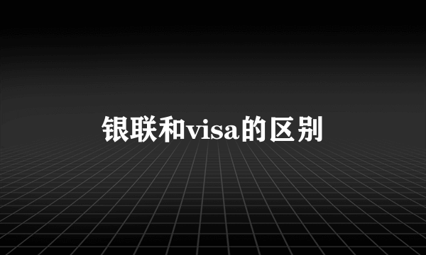 银联和visa的区别