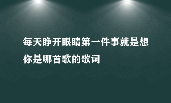 每天睁开眼睛第一件事就是想你是哪首歌的歌词