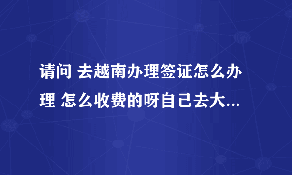 请问 去越南办理签证怎么办理 怎么收费的呀自己去大使馆办理收费多少？