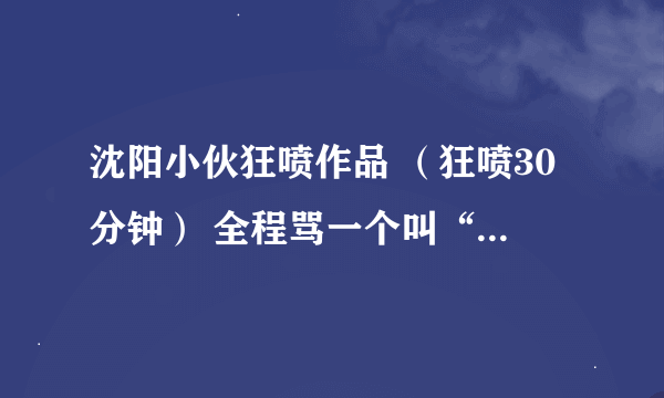 沈阳小伙狂喷作品 （狂喷30分钟） 全程骂一个叫“小佛”的（和来福岛没有任何关系