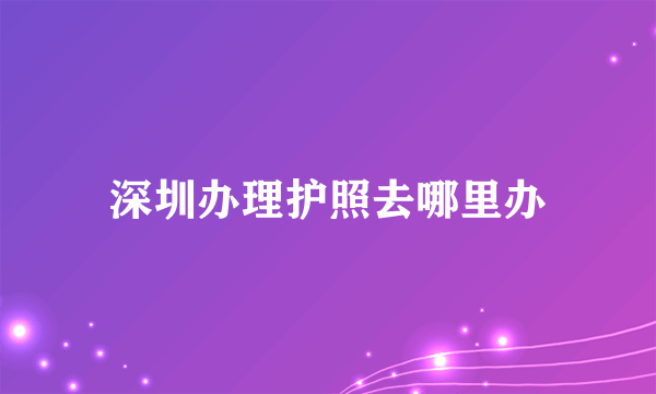 深圳办理护照去哪里办