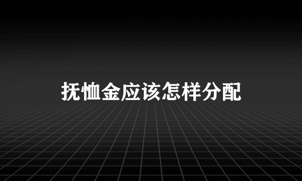 抚恤金应该怎样分配