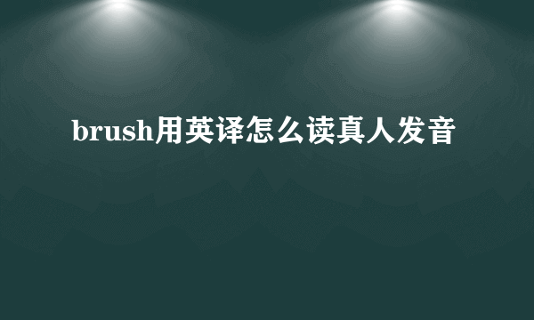 brush用英译怎么读真人发音