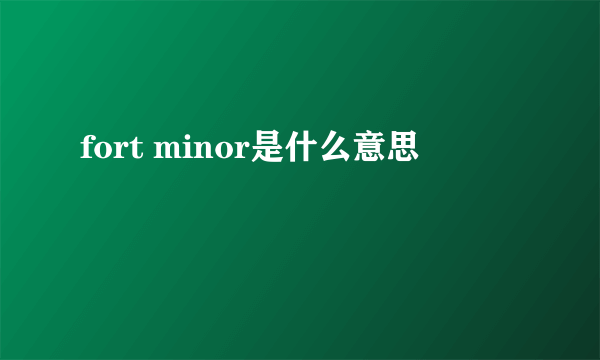 fort minor是什么意思