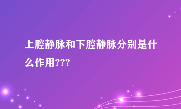 上腔静脉和下腔静脉分别是什么作用???