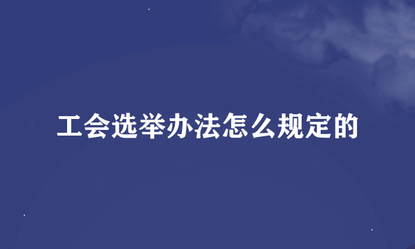 工会选举办法怎么规定的