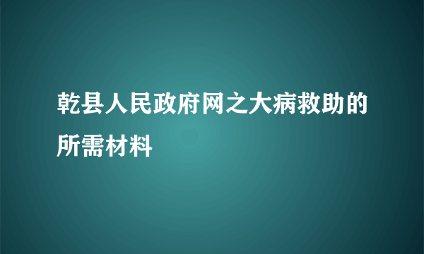 乾县人民政府网之大病救助的所需材料