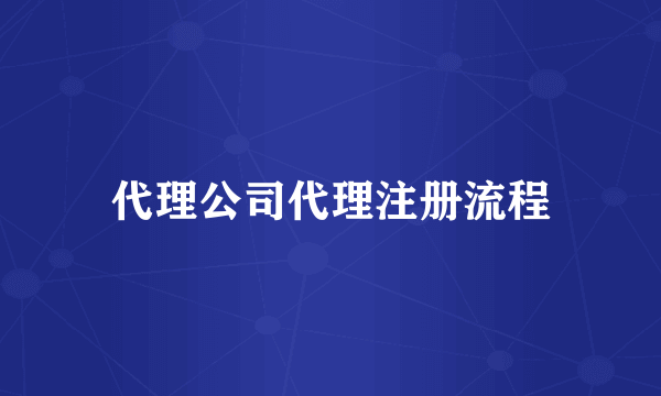 代理公司代理注册流程