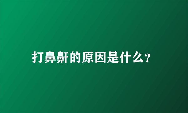 打鼻鼾的原因是什么？