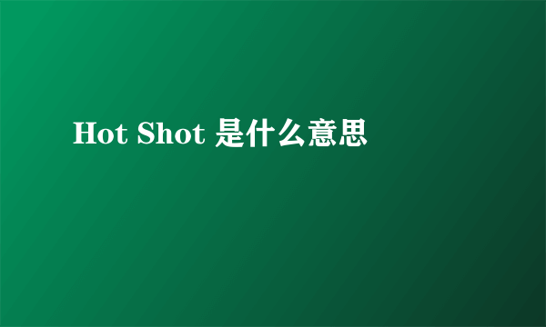 Hot Shot 是什么意思