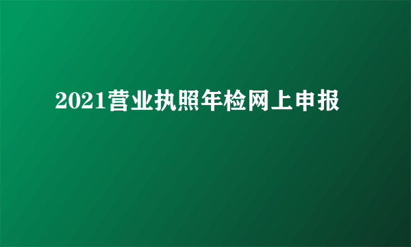 2021营业执照年检网上申报