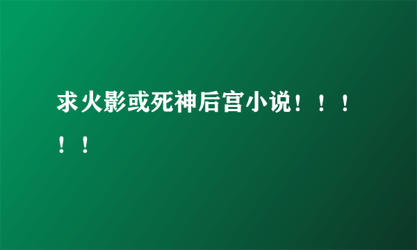 求火影或死神后宫小说！！！！！