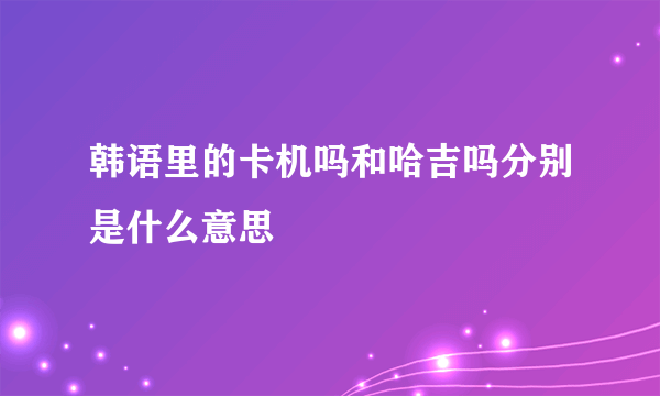 韩语里的卡机吗和哈吉吗分别是什么意思