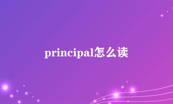 principal怎么读