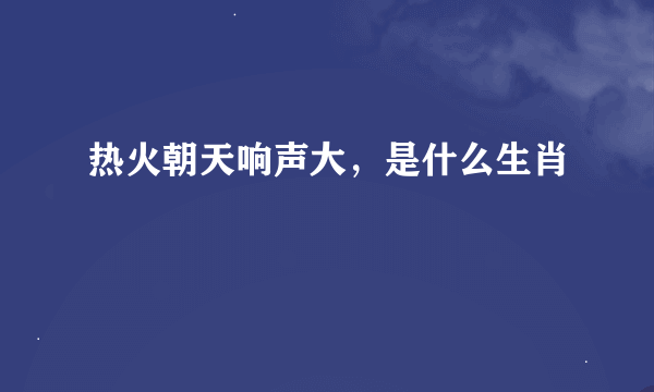 热火朝天响声大，是什么生肖