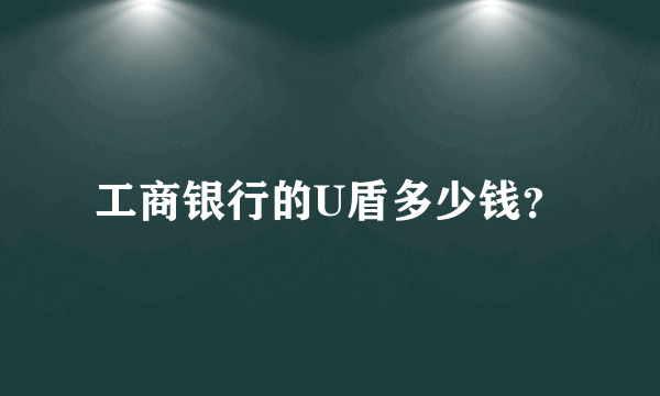 工商银行的U盾多少钱？