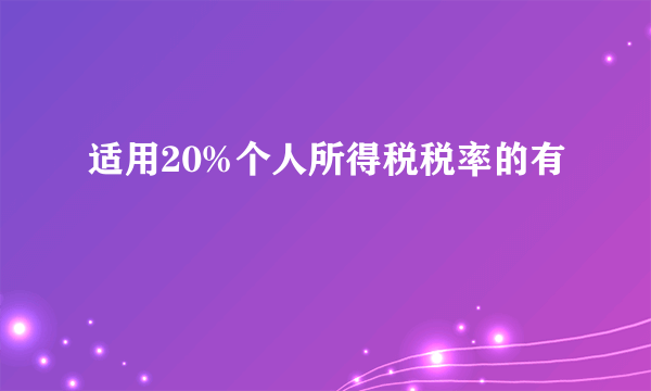 适用20%个人所得税税率的有