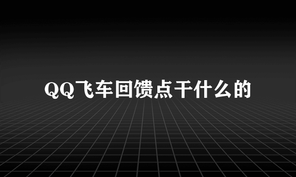 QQ飞车回馈点干什么的