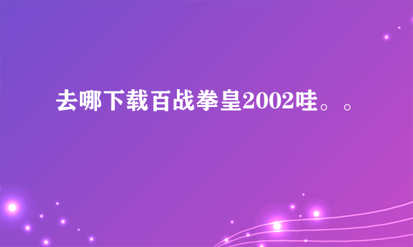 去哪下载百战拳皇2002哇。。