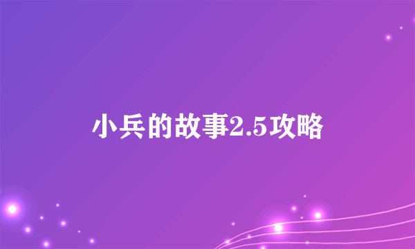 小兵的故事2.5攻略