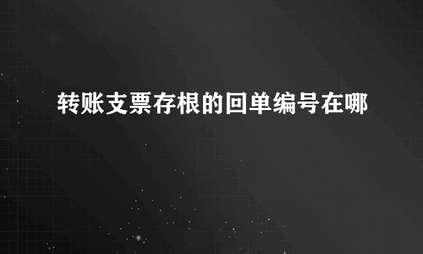 转账支票存根的回单编号在哪