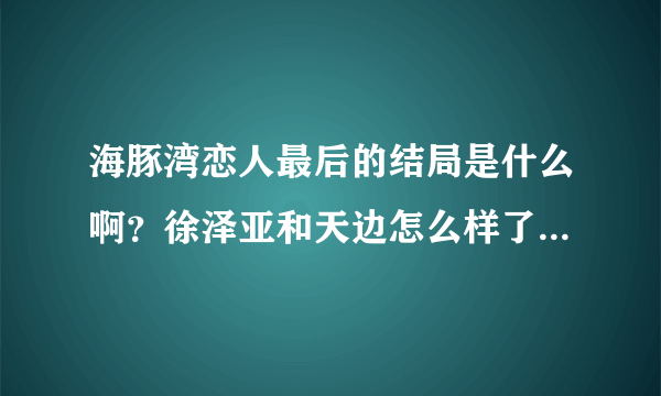 海豚湾恋人最后的结局是什么啊？徐泽亚和天边怎么样了？钟晓刚呢？珊妮是不是死了？