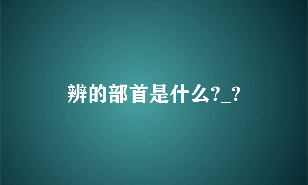 辨的部首是什么?_?